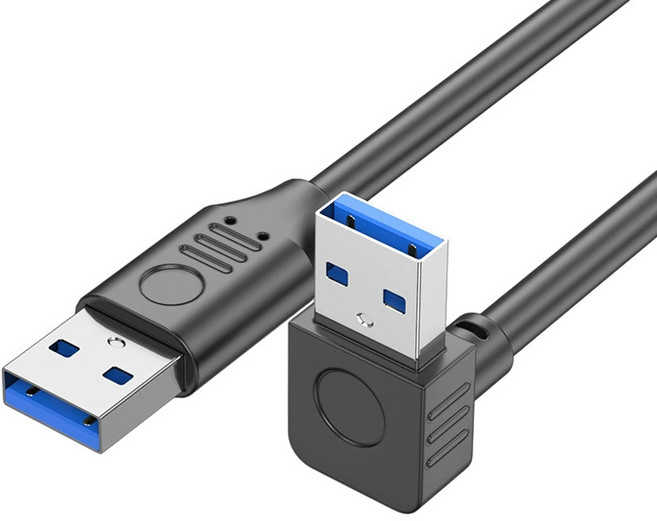 USB 3.0 彎頭傳輸線 高速傳輸 適用多種設備 耐用不易彎折, 直對下彎, 1個, 30-775-13(0.15米)