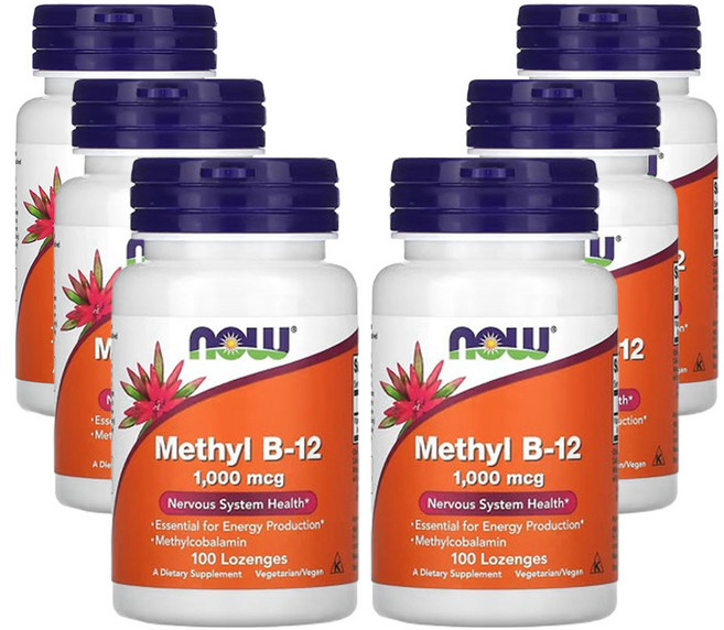 나우푸드 메틸 B-12 1 000mcg 100로렌지, 100개입, 6개, 100정