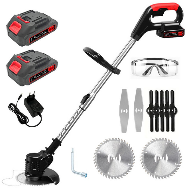 [QZMY] 무선 초강력 충전식 예초기 잡초제거기 전동 제초기 21V 고출력 셋트, (배터리 2개), 1세트