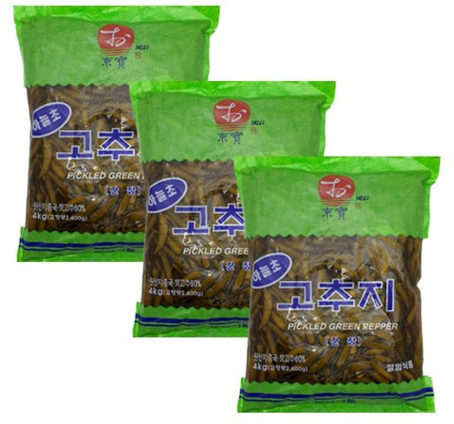 동보식품 업소용식자재 하늘초 간장고추지 1박스 4kg 3개입, 3개