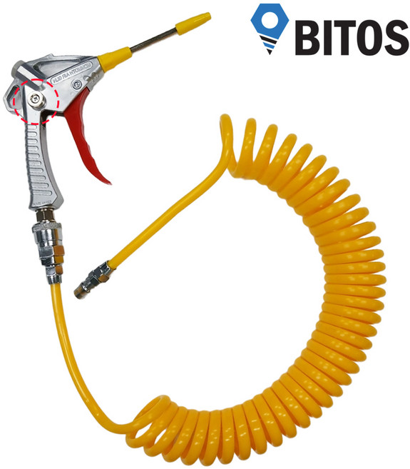 스틸 자석 에어건 MSA-100L 에어 코일 호스 8x5M 세트상품 PVC, 1개