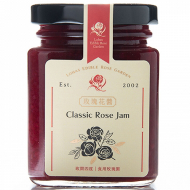 LOHAS EDIBLE ROSE GARDEN 玫開四度食用玫瑰園 經典玫瑰花醬 190g 嚴選玫瑰花瓣製作 口感細膩滑順 用途廣泛, 1個