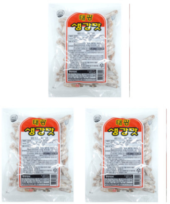 태광 생강맛과자, 200g, 3개