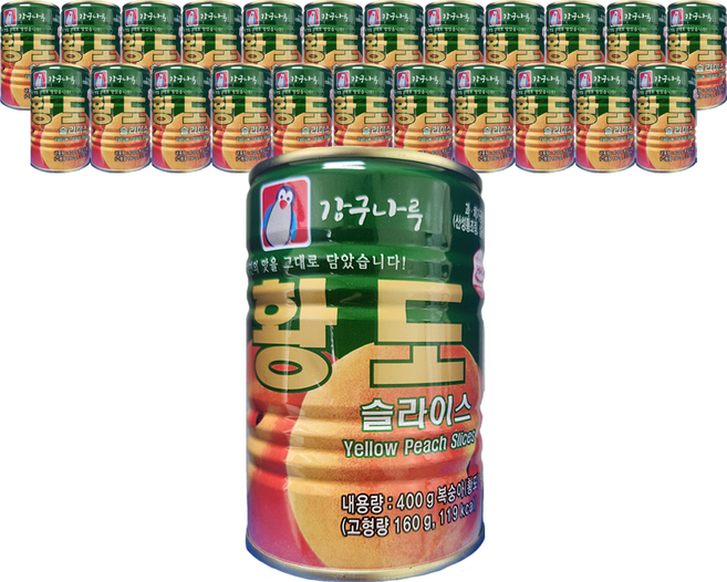 강구나루 황도슬라이스 400g 24개 1박스 업소용 대용량