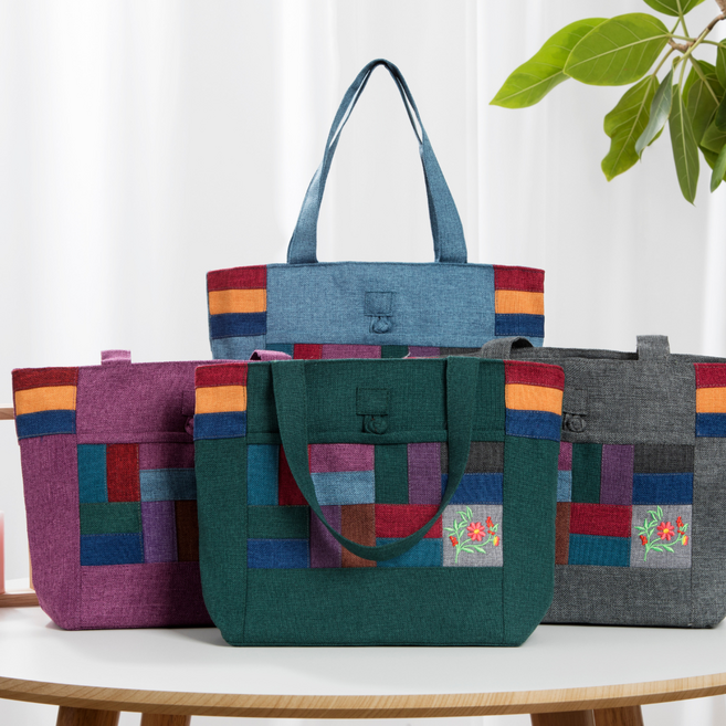 다온마루 전통자수 조각보 전통가방 토트백 에코백 캔버스백