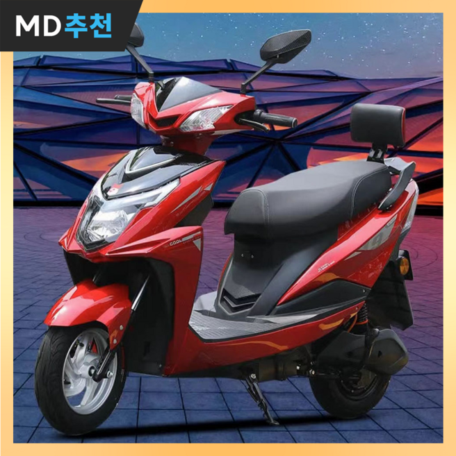 카로벨 고출력 전기 오토바이 스쿠터 바이크 전동 소형 미니 디스크브레이크 레저용, 레드, 60V 23A