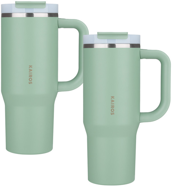 카이로스 데일리핏 플로 텀블러, 2개, 887ml, 파인그린