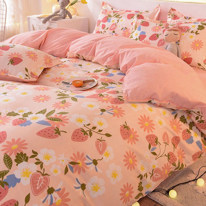 신스엔스 워싱 이불커버 싱글 퀸, 딸기