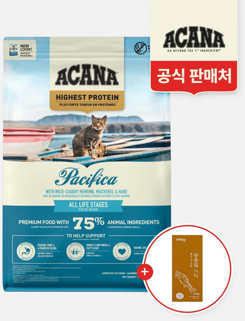 아카나 패시피카 캣 340g+공공일스틱 명태 1팩, 1개, 340g, 고등어