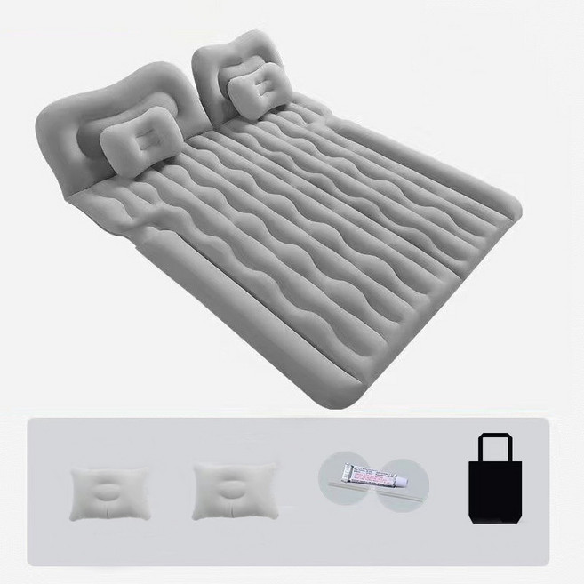 캠핑야외 에어매트 차량용 뒷좌석 에어매트 2in1 대형가정 승용차 RV SUV 승합차 에어매트, 회색 01