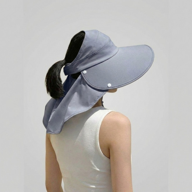 여성 자외선차단 모자 챙넓은 썬캡 얼굴가림 목가리개 와이드챙 UV차단 여름모자