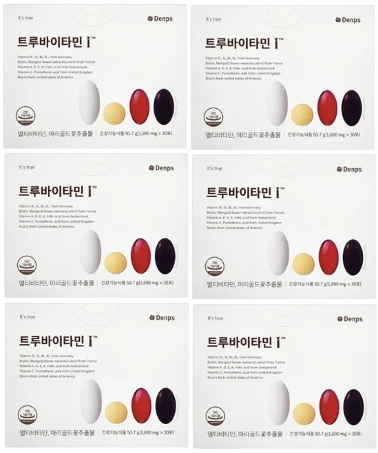 덴프스 트루바이타민 I (아이) 30포 루테인 함유 신제품 종합 비타민, 1690mg, 6박스 - 쿠팡