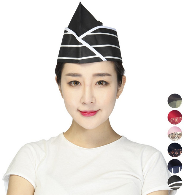 레뷰가운 CA37 위생모자 헬로우모자 주방모자 조리모자 스트라이프, CA37_브라운나뭇잎, 1개