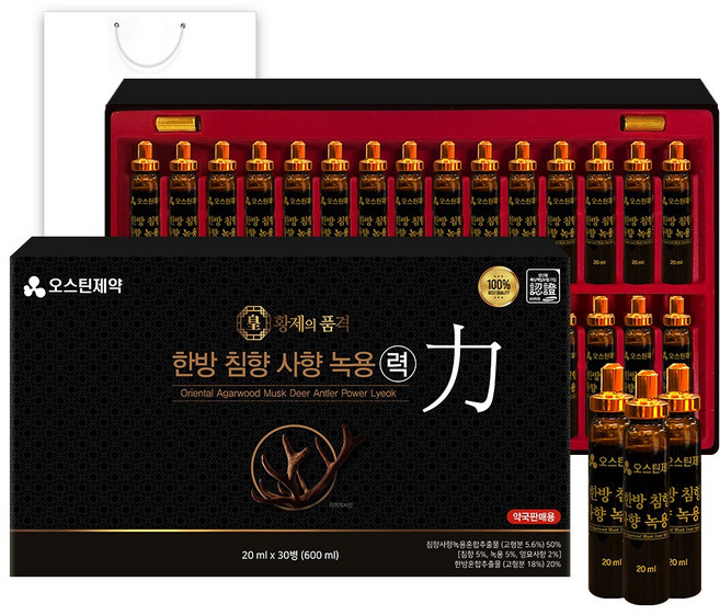 오스틴제약 한방 침향 사향 녹용 력, 30개, 20ml