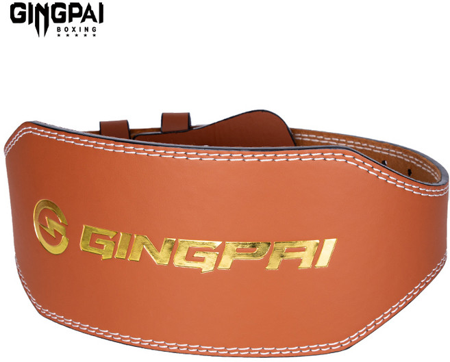 GINGPAI 깅파이 운동 허리보호대 가죽 헬스벨트 남녀공용 스쿼트 데드리프트 트레이닝 벨트 NLYD, 브라운, 1개
