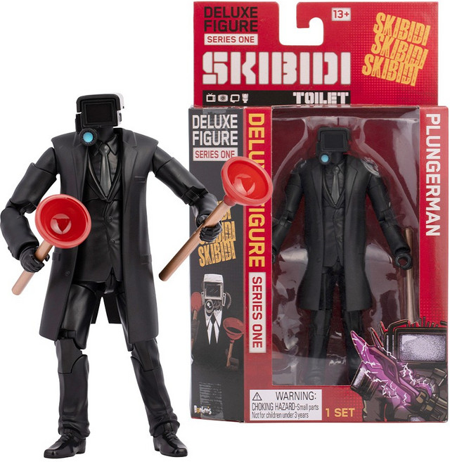 스키비디토일렛 디럭스 액션 피규어 플런저맨 15cm, 1개