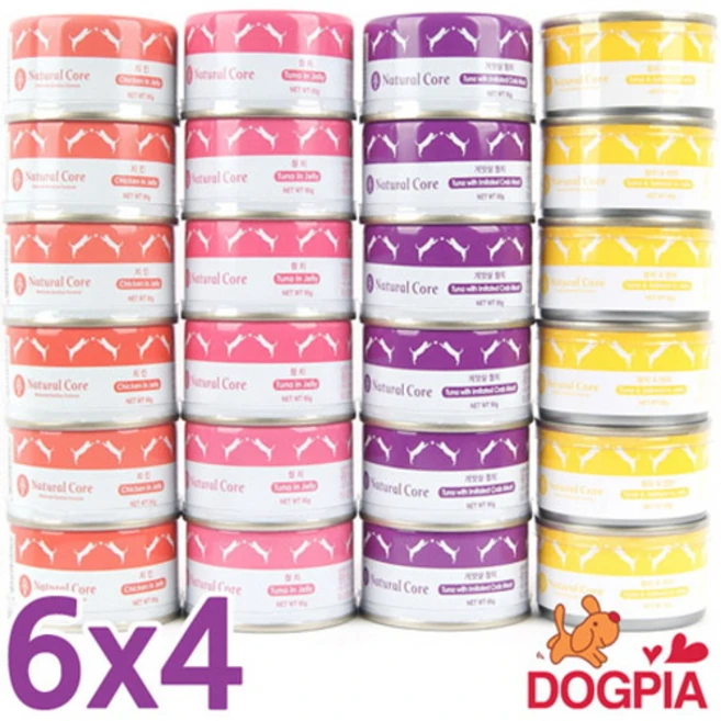 네츄럴코어 고양이간식 캔 1box, 혼합, 95g, 24개 - 쿠팡