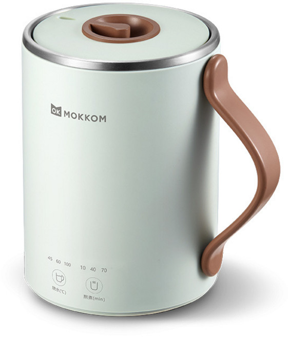 couyor 1인용 미니전기포트 휴대용 전기포트 커피포트 미니커피포트 전기주전자 1인용커피포트 휴대용 전기포트 휴대용커피포트 분유포트 350ml 300W 물컵 겸용, 그린