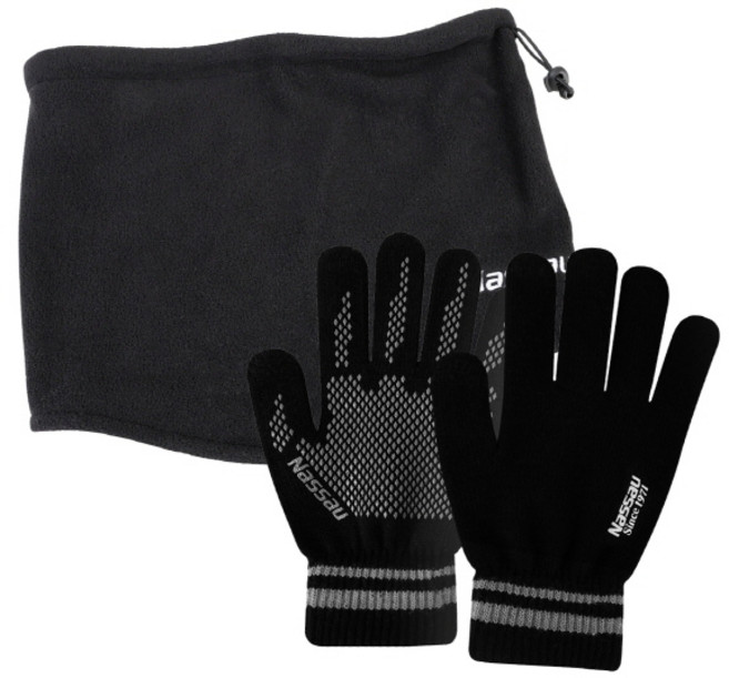 낫소 겨울 방한 2종 세트 (스마트 터치 니트장갑/넥워머 세트) 동계용, 1개