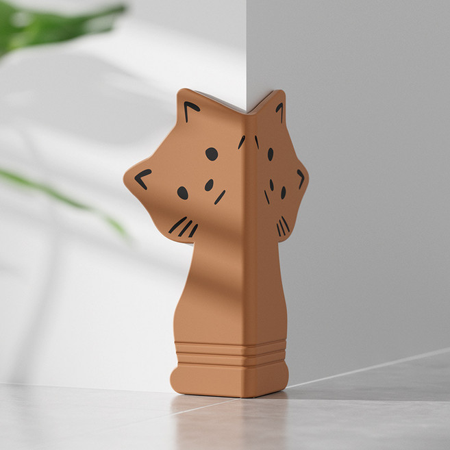 귀여운 고양이 실리콘 모서리 벽 패드 가드 보호, 브라운