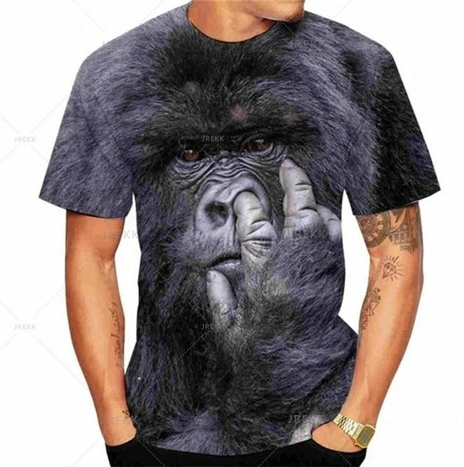 SNS 웃긴선물 원숭이티셔트 동물티셔츠 3D 프린트 디자인 고릴라