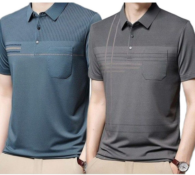 AMBEX 1+1 중년 남성 반팔 티셔츠 골프 비즈니스 여름 아빠 반팔티 루즈핏 이너 패션 셔츠 여름옷 폴로 상의