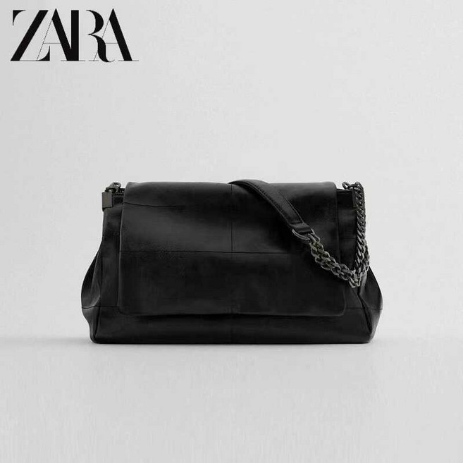 ZARA자라 락 플랩 숄더백 블랙 체인가방 데일리 랍플랩 숄더백