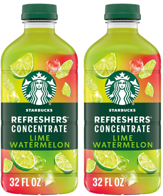 Starbucks 스타벅스 리프레셔 고농축 원액 946ml 2개 라임 워터멜론 스타벅스 리프레셔 라임수박, 946g