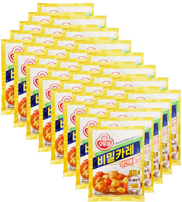 오뚜기 비밀카레 약간매운맛 간편식 쌀가루 카레, 40개, 100g