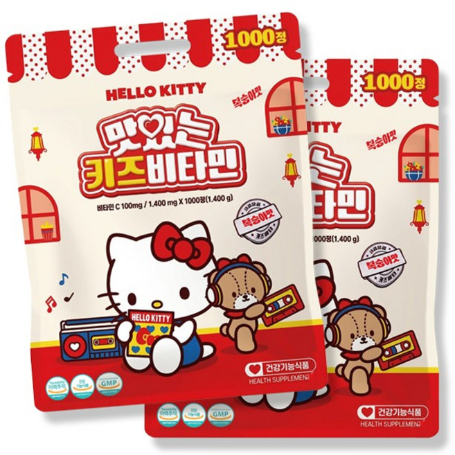 아텍스 헬로키티 맛있는 키즈비타민 1000정, 2개