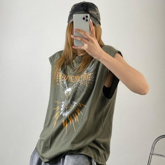 [주식디디댄스] 플라잉 힙합 면 여름 나시 데일리 댄스복 공연복 무대복 힙합의상 축제의상