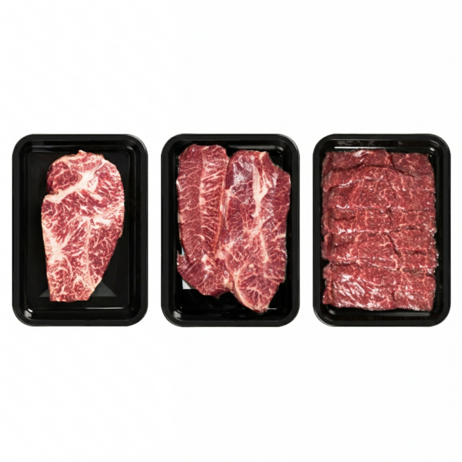 [온기로운식탁] 1++ 투뿔 한우 육향 구이 세트 600g (채끝살 부채살 설깃살), 1개