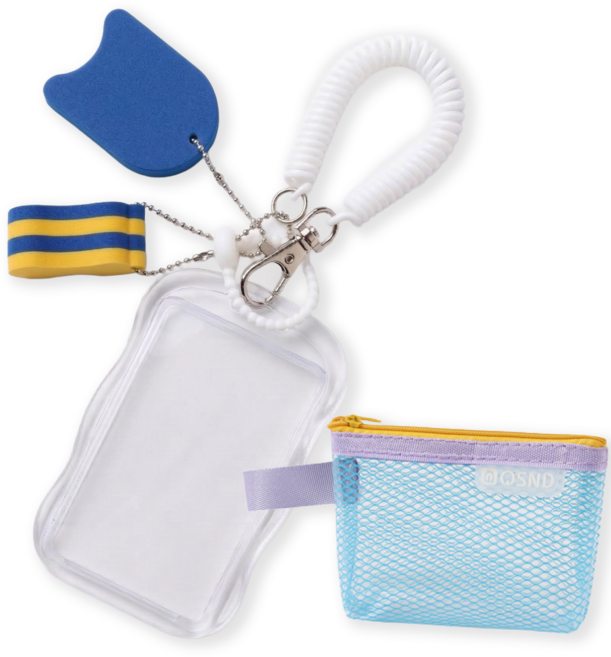 [글램띵] 수영인이라면 참을 수 없는 수영카드 케이스 백참 키링, 1개, 블루스위머