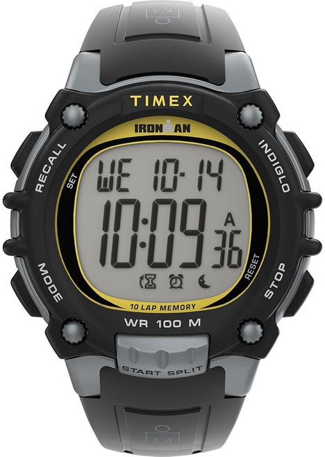 Timex 남성용 아이언맨 트라이애슬론 클래식 10 44mm 시계 블랙/그레이/디지털 디지털