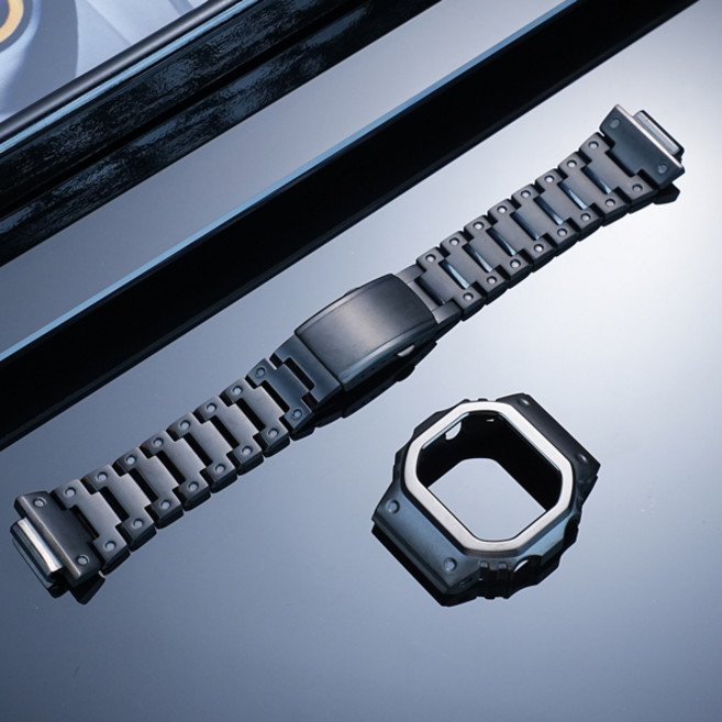 호환 5600/5610 시리즈 티타늄 합금 케이스 팔찌 G-SHOCK 카시오 GW-B5600 G-5600U GW-M5610 DW-5600 베젤 시계줄 모드 키트 도구, [01] DW5600 GW-B5600, [05] black-set