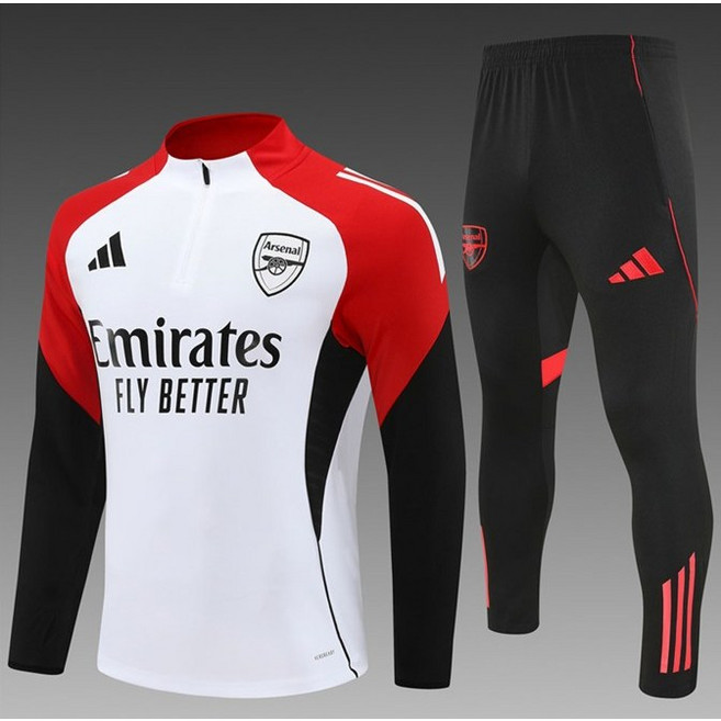25-26 아스날 화이트레드 하프집업 세트