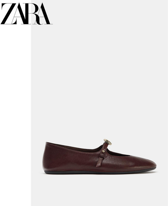 2위 - 자라 ZARA 2026SS 가죽 메리제인 발레 플랫 2559610 022