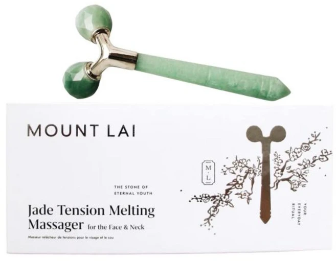 Mount Lai Rose Quartz Tension Melting Massager 긴장과 스트레스 완화를 Face Roller and Neck, Jade Massager, 1개 - 쿠팡