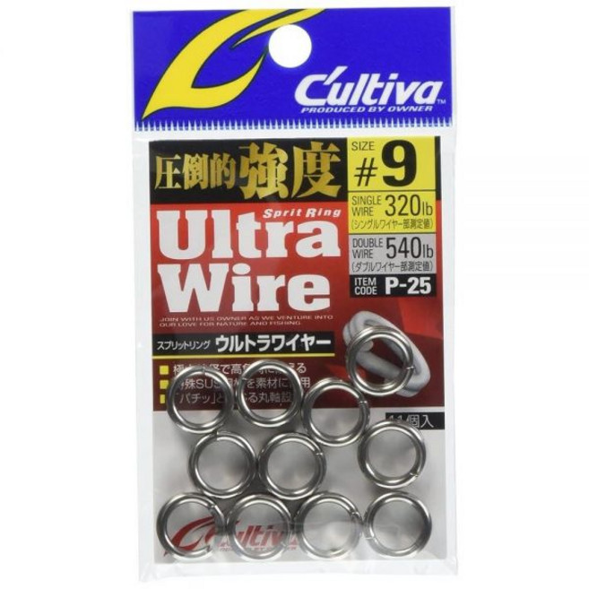 Owner 72825 P 25 Split Ring Ultra Wire 9 320lb 540lb 11pcs 305499, Owner 72825 P 25 Split Ring Ul