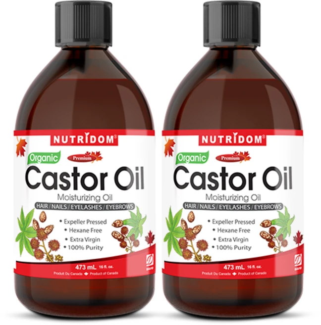 (2병) 뉴트리돔 캐나다 100% 유기농 캐스터 오일 Organic Castor Oil 피마자오일 피마자유 속눈썹 눈썹 모발 및 피부용 473ml, 2개 - 쿠팡