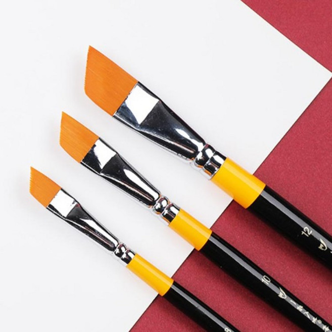 납작붓 6종세트 미술품 화방용품 나일론붓 미술도구, 블랙