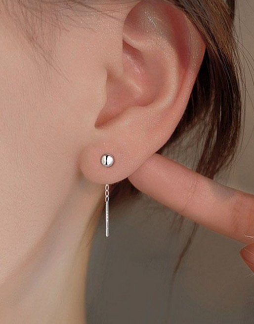 순은s999 드롭 롱 귀걸이 데일리 4종 여성 실버