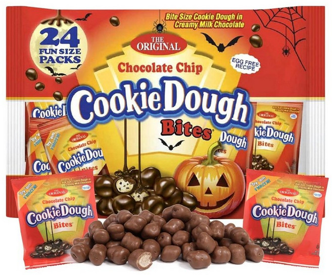 Cookie Dough 할로윈 초콜릿칩 쿠키 반죽 한입 크기 완벽한 트릭 오어 트릿 나눠주기 사탕 340g, 5개