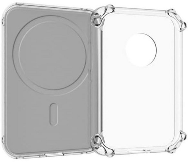 Apple Magsafe 배터리 팩용 케이스 파워뱅크 홀더와 호환되는 실리콘 스킨 커버 MagSafe 휴대용 충전기용 충격 방지 및 스크래치 경량 소프트 보호 케이스(투명)