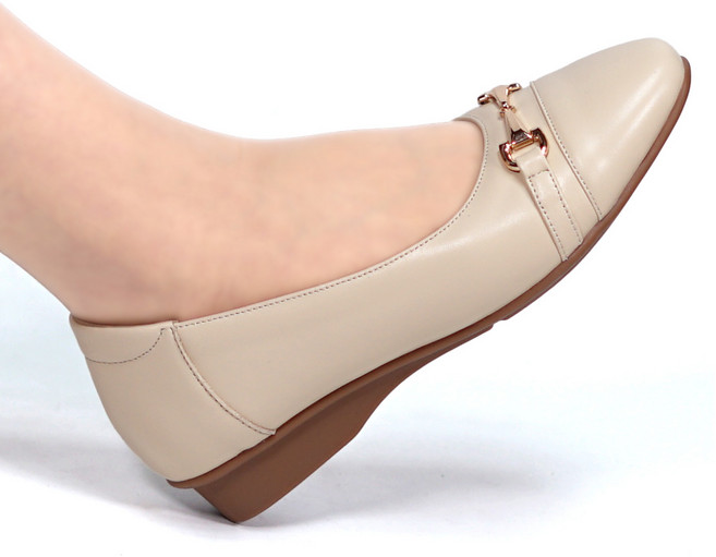 허쉬파피 발편한 양가죽 구두 플랫 로퍼 3cm 컴포트 쿠션창 슈즈 F3R404GS