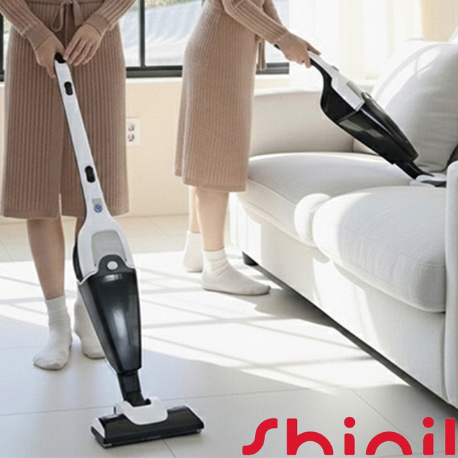 신일전자 무선 소형 청소기 가정용 초경량 진공청소기 투인원 스틱형 핸디형 2in1 클리너, 신일 2in1 무선 진공 청소기, 블랙+화이트