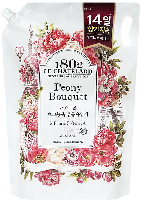 르샤트라1802 인퓨전 초고농축 섬유유연제 피오니부케향 리필, 2.6L, 2개