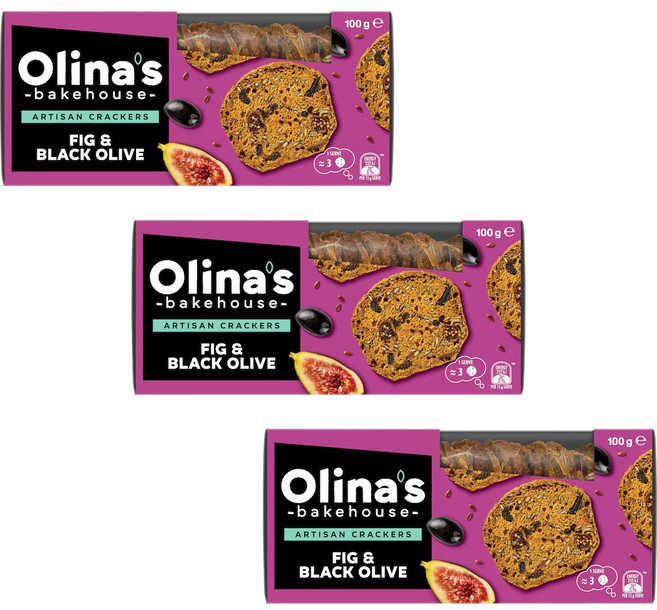 올리나스 베이크하우스 장인 크래커 무화과 블랙 올리브, 3개, 100g