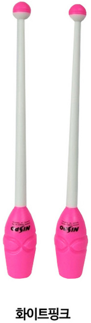 니스포 리듬체조 곤봉 주니어 36cm 멀티컬러 화이트/핑크, 화이트핑크
