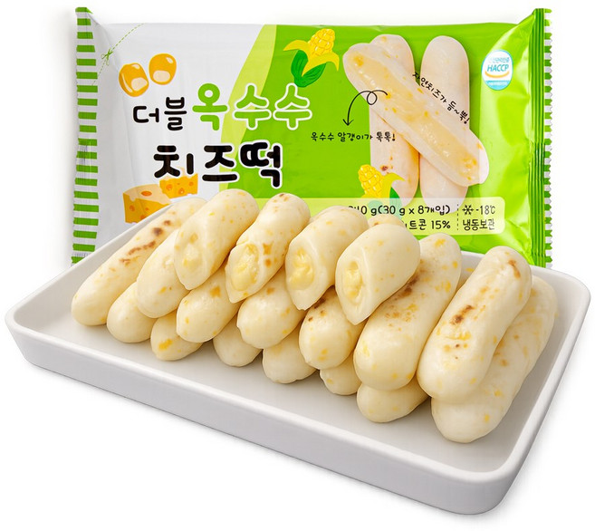 더미들래 구워먹는 더블옥수수치즈떡, 7개, 240g